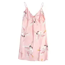 Новая женская пижама Сексуальная без рукавов Спагетти ремень v-образным вырезом хлопковое белье Ночная рубашка домашняя Цветочная печать ночная рубашка Babydoll