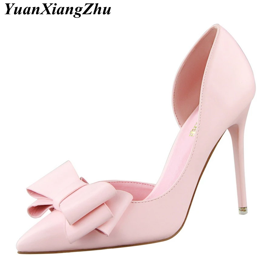 Women Pumps Heel-Shoes Stiletto Pointed-Toe Pink Sexy Female Fashion High-Quality