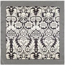 Black and White Cashew Flowers Scarf Silk Feeling 90cm Scarves Match Apparel Accessory Woman Girl s
