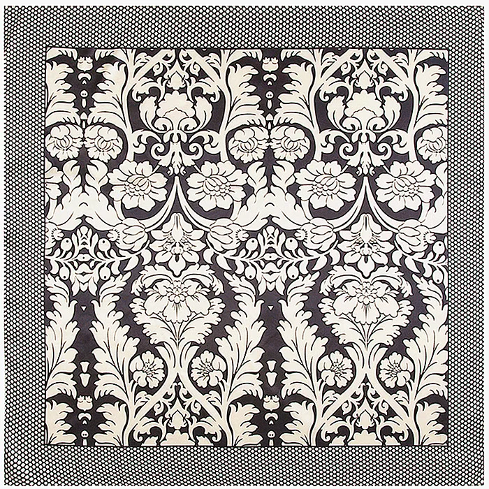 Black and White Cashew Flowers Scarf Silk Feeling 90cm Scarves Match Apparel font b Accessory b