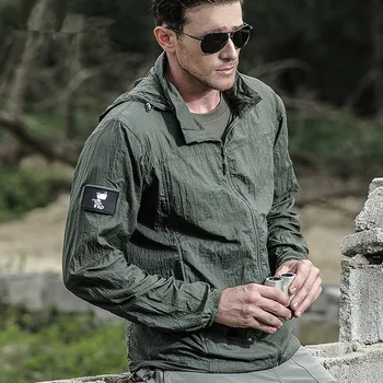 

Outdoor Sports Sunscreen Quick Dry Thin Skin Clothing Jacket Waterproof Anti UV Breathable Hooded Windbreaker Tactical Coat Tops