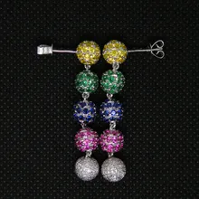 Винтажные однотонные серьги 14 к из белого золота с натуральным бриллиантом, Сапфиром И Рубином для женщин, роскошные ювелирные изделия, подарок NA20