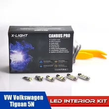 14pcs Error Free Xenon White Premium LED Interior Reading Full Light Kit for VW Volkswagen Tiguan 5N WITH Installation Tools