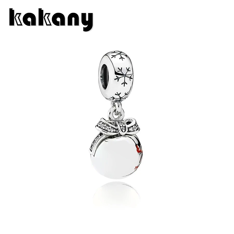 

2019 High Quality 1:1 Original 925 Sterling Silver Merry Christmas Bauble Pendant Charm Memorial Day Gift Female Diy Jewelry