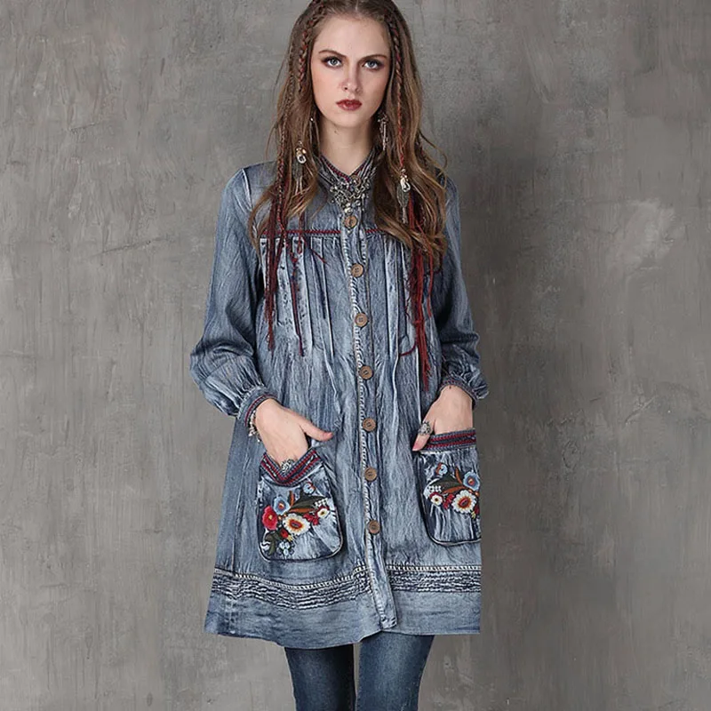 Embroidery 2018 Jacket Coat For Women Plus Size Cardigan