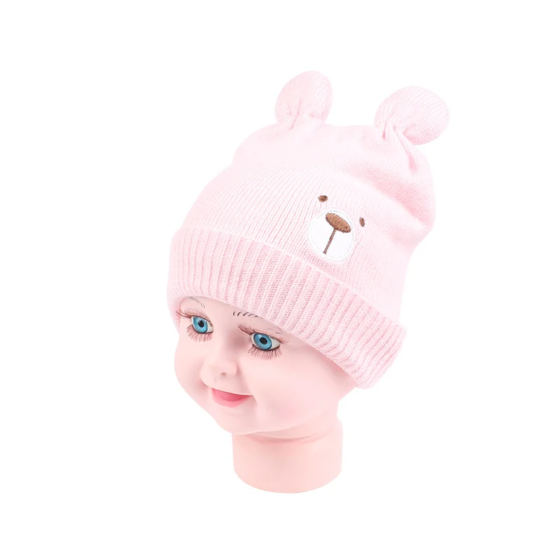 Bear Cotton Baby Hat Beanie Warm Winter Newborn Beanie Hat Cute Ears Knitted Baby Girls Hat Soft Comfortable Cradle Beanie New  (13)