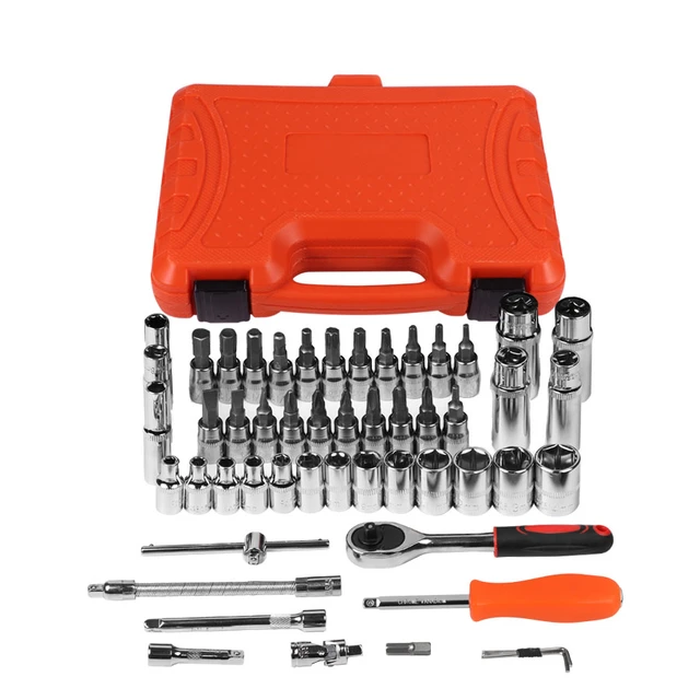 Auto Reparatur Werkzeug 46 stücke 1/4-Zoll Buchse Set Auto Reparatur  Werkzeug Ratsche Drehmoment Wrench Combo Werkzeuge Kit Auto reparatur  Werkzeug Set - AliExpress