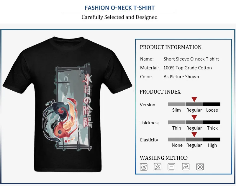 T Shirt Short Sleeve Classic Funny Suiba no Onyou Round Neck Cotton Fabric Men Summer Fall Tops Shirts Classic Tee-Shirts