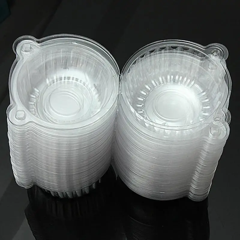 

100Pcs/lot High Quality Home Kitchen Round Clear Cupcake Muffin Cookie Food Plastic Box Holder Container Case Drop Shipping #524