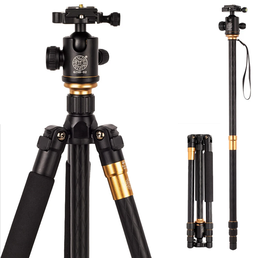 QZSD Q999 Photographic Portable Tripod To Monopod+Ball Head For DSLR