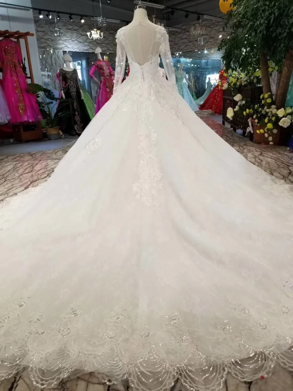 H & S Свадебные платья с длинным рукавом плюс размеры Элегантное свадебное платье невесты 2019 vestido de novia trouwjurk