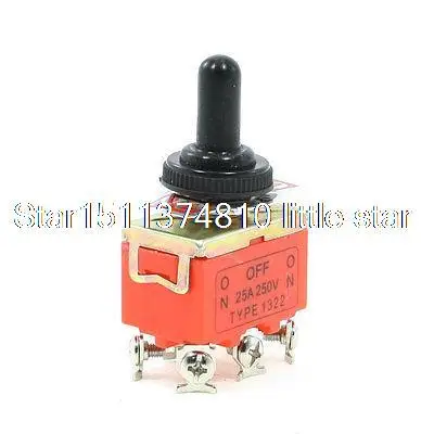 

25A/250VAC On/Off/On 3 Positions DPDT 6 Terminals Toggle Switch w Waterproof Cap