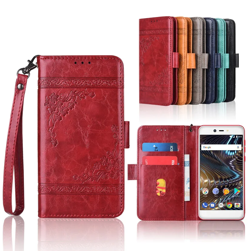 

Newest Wallet case for BQ BQ-5209L Strike LTE Flip case with Strap,100% special PU leather embossing flower cover case
