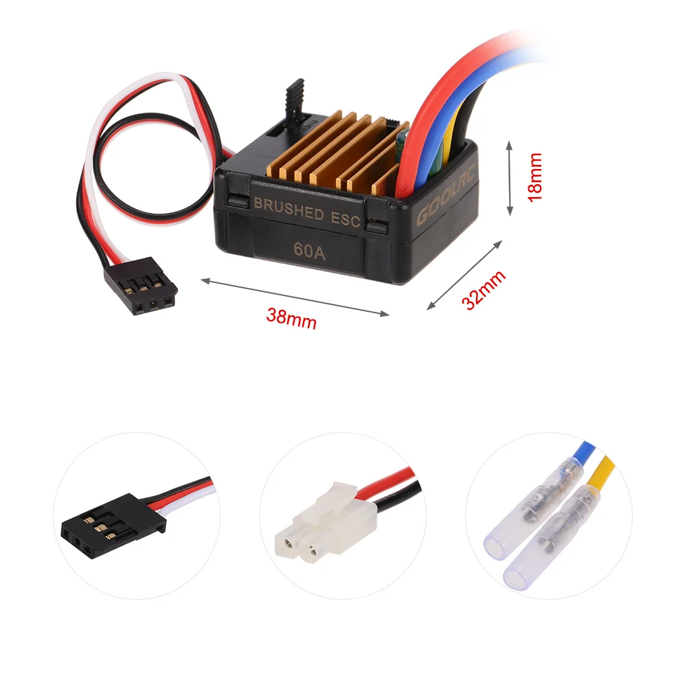  RC Cars Motor 540 55T Brushed Motor with 60A ESC Combo RC Parts for 110 Axial SCX10 RC4WD D90 RC Crawler Climbing Car (7)
