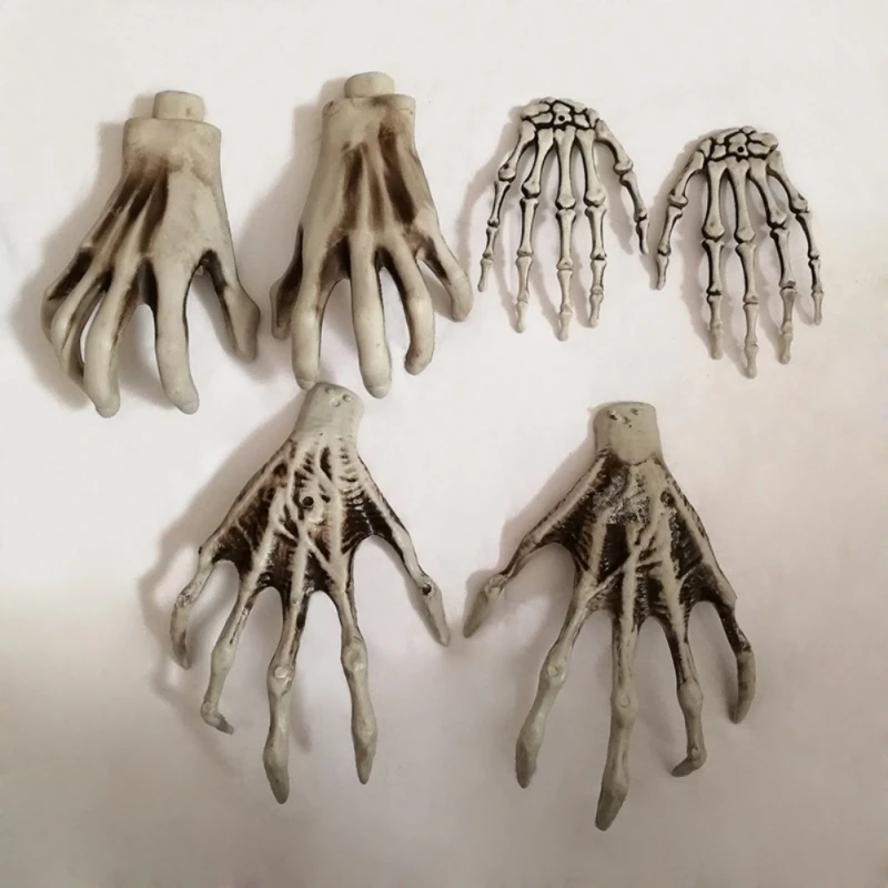 1 пара пластиковые реалистичные Скелет Руки Кости Хэллоуин вечерние украшения реквизиты дом с привидениями бар Декор трюк игрушки