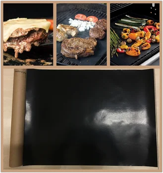 

2 pcs Extra thick 0.2mm heat resistant teflon baking mat BBQ Grill Mat Reusable non-stick barbecue grilling sheet liner bbq mat
