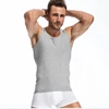 Men's Close-fitting Vest Fitness Elastic Casual O-neck Breathable H Type All Cotton Solid Undershirts Male Tanks 2