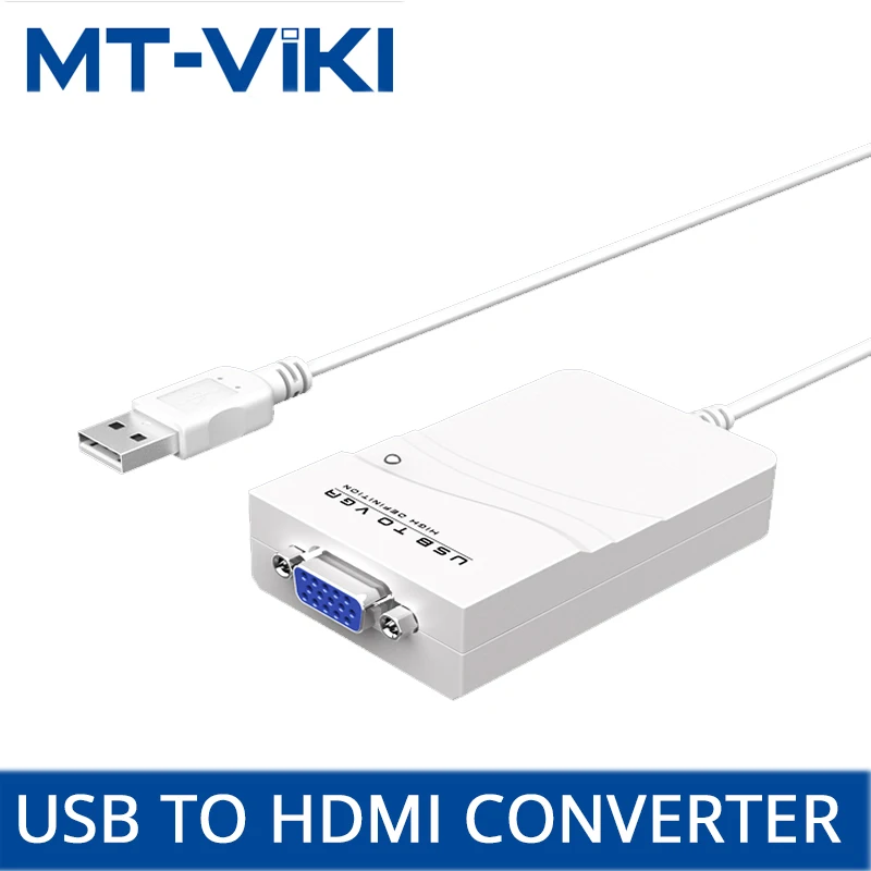 

MT-VIKI USB2.0 To VGA Converter Laptop Multi-screen Expansion Computer USB External Graphics Card Split Screen Projection UV01