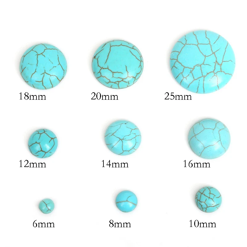 

New Arrival Half Round Synthetic Blue&White Stone Dome Cabochons Beads Findings for DIY Jewelry & Craft Making