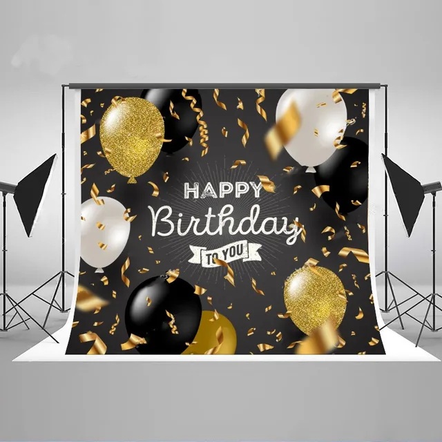 custom happy birthday black white glitter gold balloons backgrounds