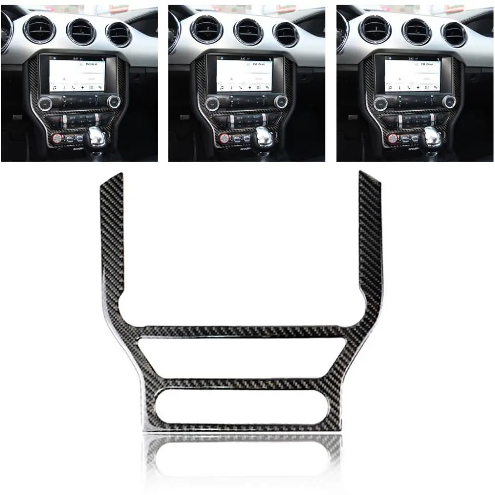 

Car Carbon Fiber Multi-Media Control Panel Trim Sticker for Ford Mustang 15-17