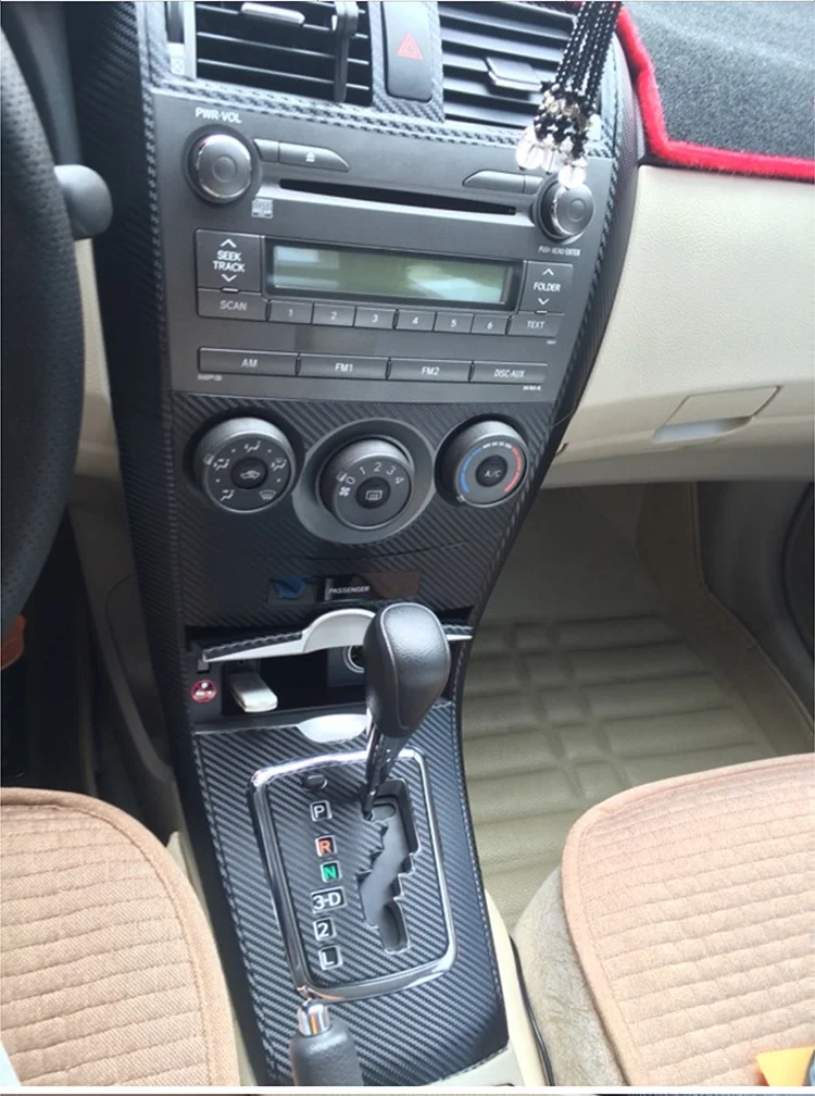 Carbin Fibre дверь подлокотник/Центральная консоль вентиляционное отверстие/переключения передач Наклейка для Toyota Corolla 2007 08 09 10 12 2013 AB232
