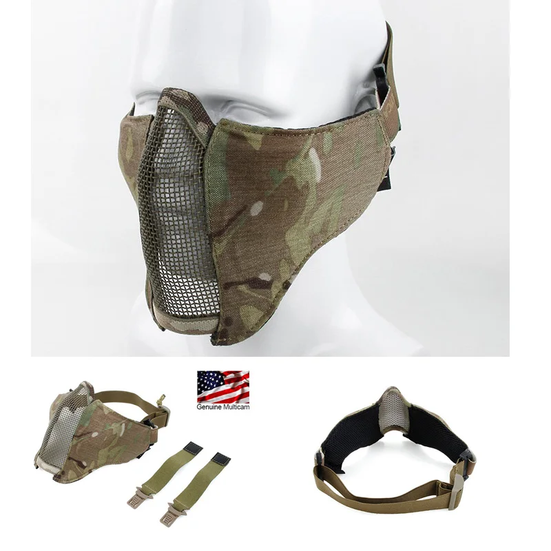 Multicam half face MESH mask MC Airsoft Protective half mesh mask CP