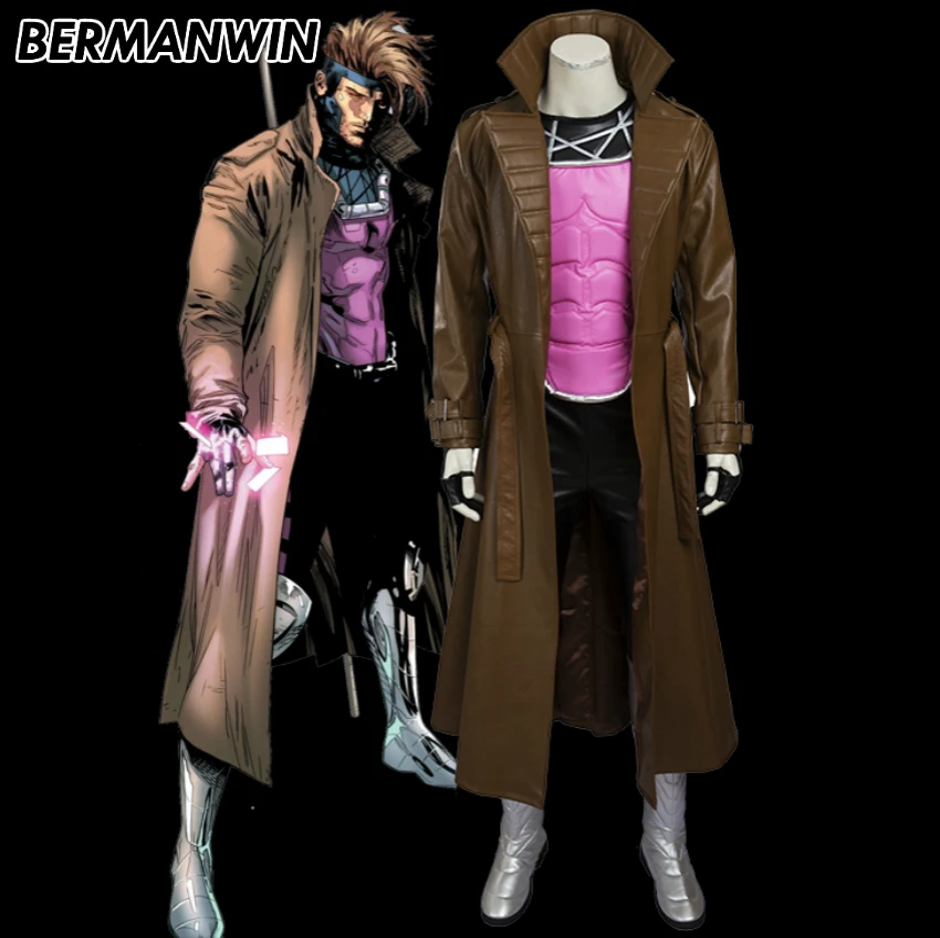 Bermanwin High Quality Gambit Costume Adult Men Halloween Costume