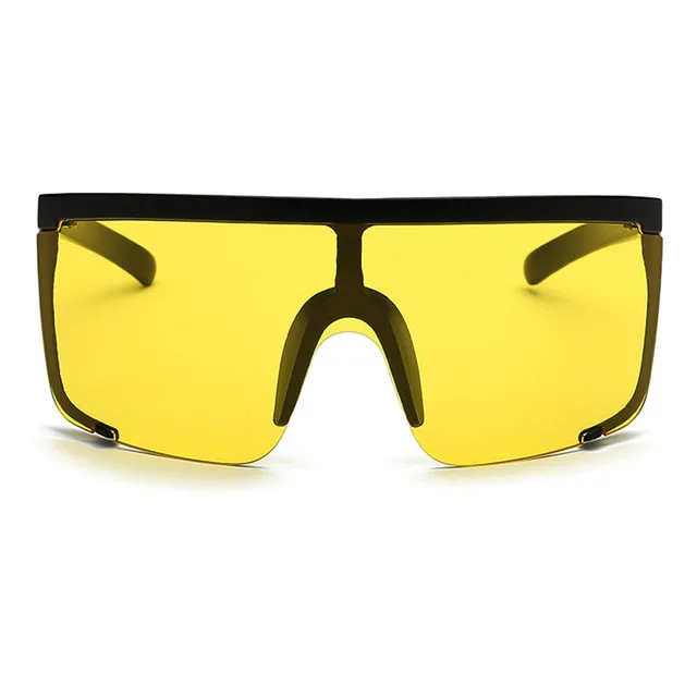 Модные новые негабаритные формы маска солнцезащитные очки Брендовые дизайнерские черные солнцезащитные очки для женщин и мужчин прозрачные очки оттенки NX - Цвет линз: yellow