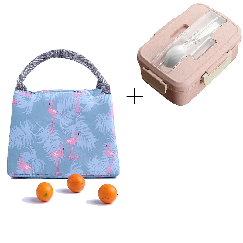 

Aosbos Animal Flamingo Lunch Bag for Women Men Kid Portable Functional Canvas Insulated Thermal Food Picnic Cooler Box Food Bag