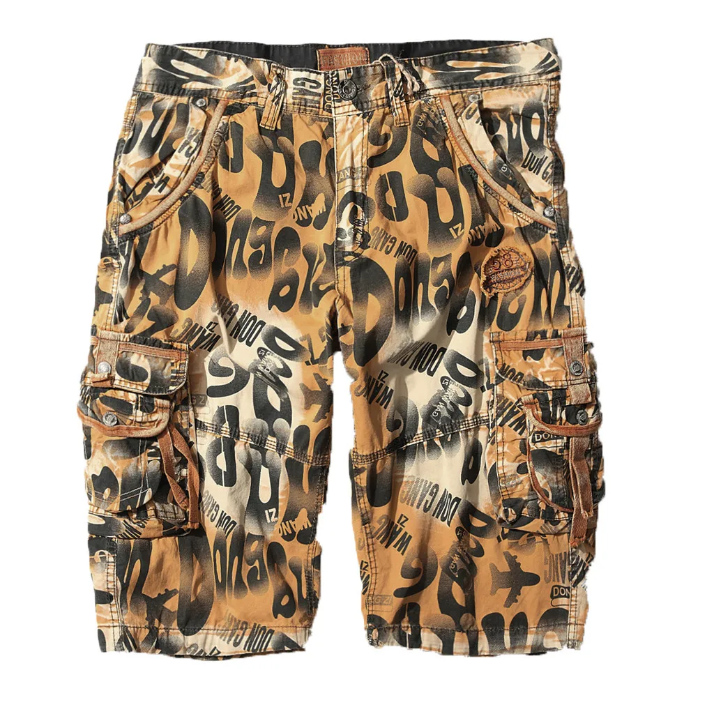 Повседневное мужские шорты для новые летние камуфляжные мульти-комбинезоны с карманами модные Повседневное пляжные брюки pantaloncini uomo хлопок# y3