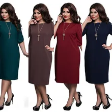 

vfemage New 2017 Summer Dress Plus Size 5XL 6XL Dress Large Red Dress Red Blue Straight Office Dress Up Women Clothing Vestidos
