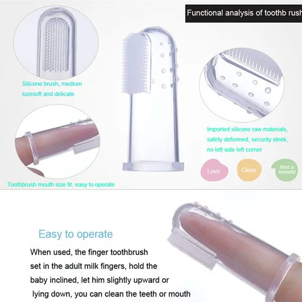 Baby Kid Infant Newborn Soft Safe Silicone Finger Training Toothbrush Gum Brush Clean Teeth Coated Tongue Baby Teething Rings Baby Kid Infant Newborn Soft Safe Silicone Finger Training Toothbrush Gum Brush Clean Teeth Coated Tongue Baby Teething Rings