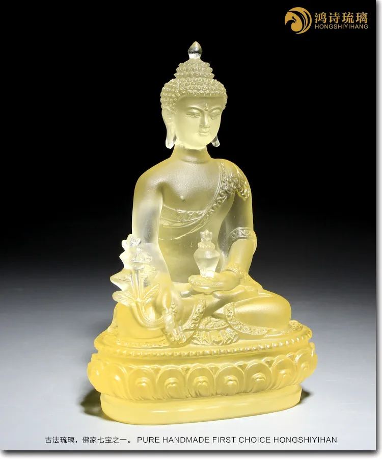 Хорошая фигура Будды домашний эффективный защитный талисман# Ретро, тибетский гуру медицины Будда Цветная глазурь статуя Будды
