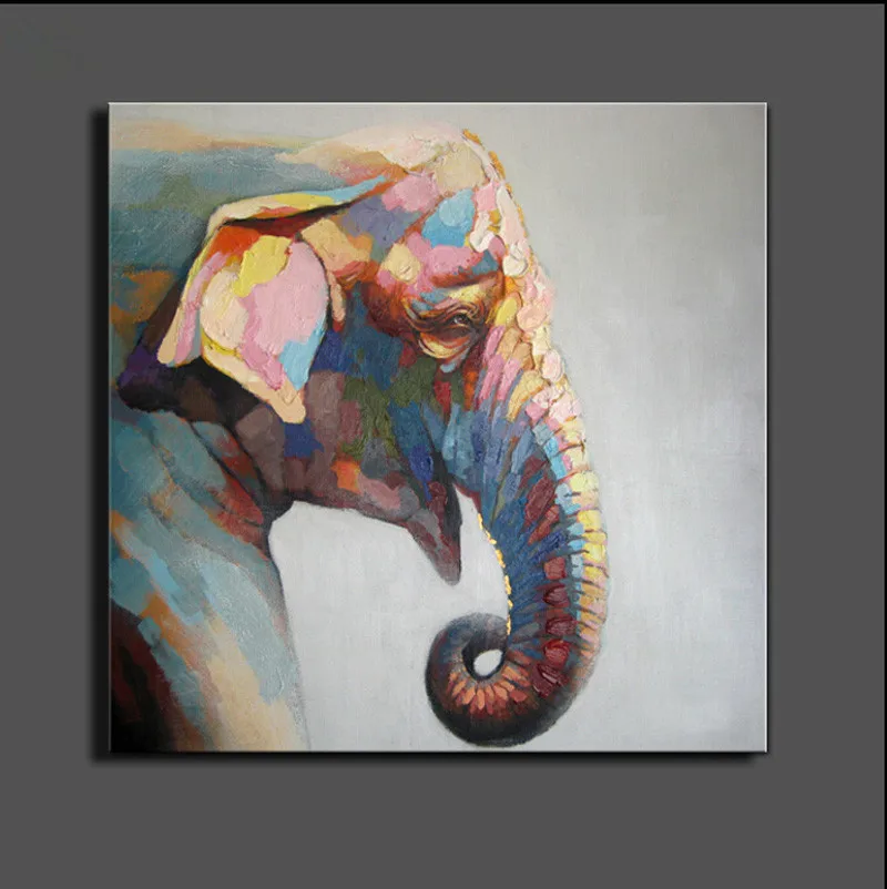 Stretched Elephant Canvas Painting Abstract Oil Painting On Canvas Wall