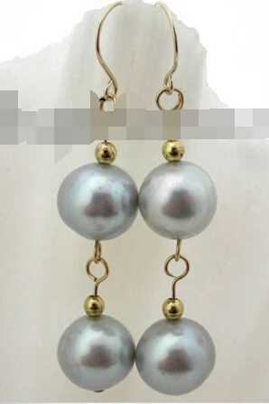 

hj 00450 round gray fw pearl earring 14k gold