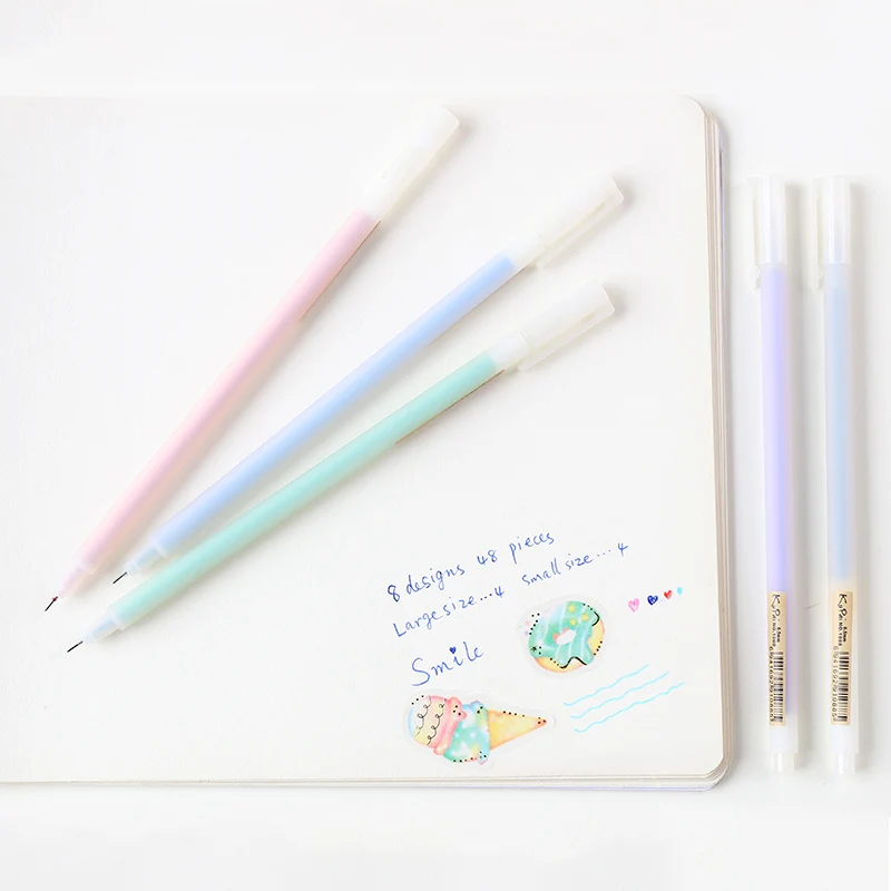 

Korea creative cute student with matte gel pen candy color pen black 0.5mm core water pen