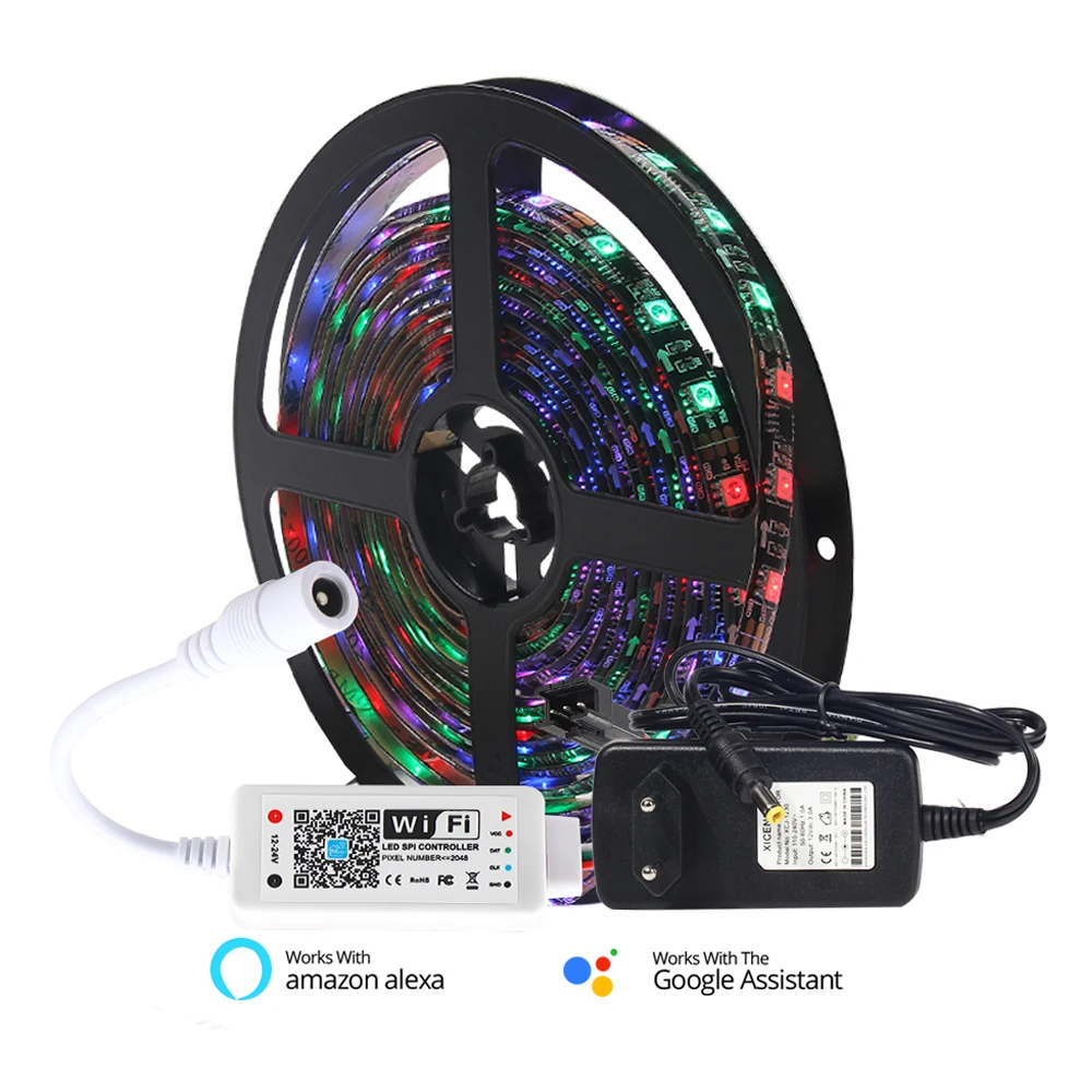 

5M WS2811 5050 RGB 30/60 LEDs/M Full Color Programmable Individual Addressable 2811 Pixels LED Strip Light With Wifi Controller