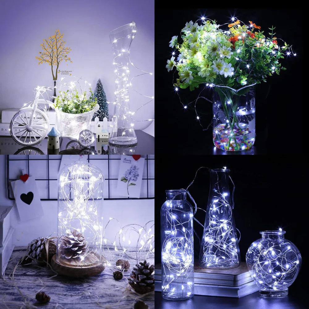 

Fashion 2019 Fairy Lights Battery Operated Waterproof 8 Modes 100 LED 33ft String Lights Copp String Silver Wire Christmas