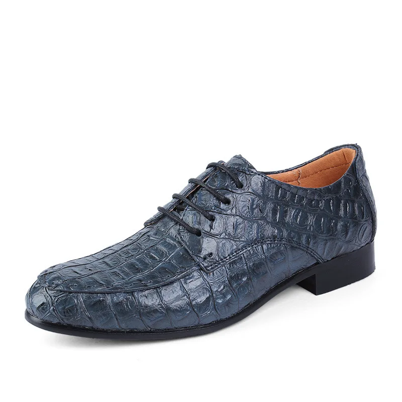 Зимние флисовые Повседневные Мужские модельные туфли из натуральной крокодиловой кожи на шнуровке; итальянский стиль; классические оксфорды на плоской подошве; свадебные туфли; размеры 38-50