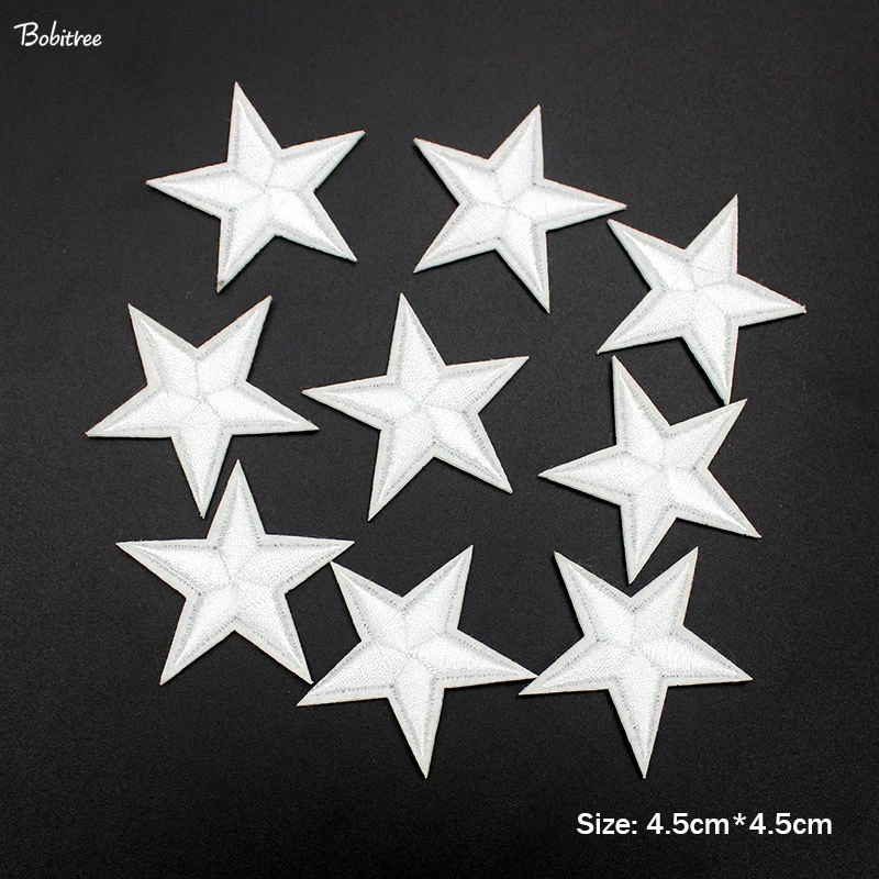 punto Diversidad problema Parches de estrellas blancas para ropa, pegatinas para planchar, apliques para  ropa, parches bordados de costura para ropa, 10 Uds.|Parches| - AliExpress