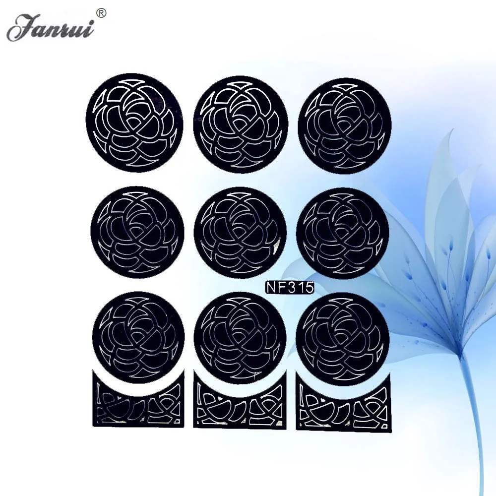 

Geometric Pattern Nail Template Sticker Stencils For Airbrush Painting Manicure Nail Decorations Flora Design Nail Decals Paste
