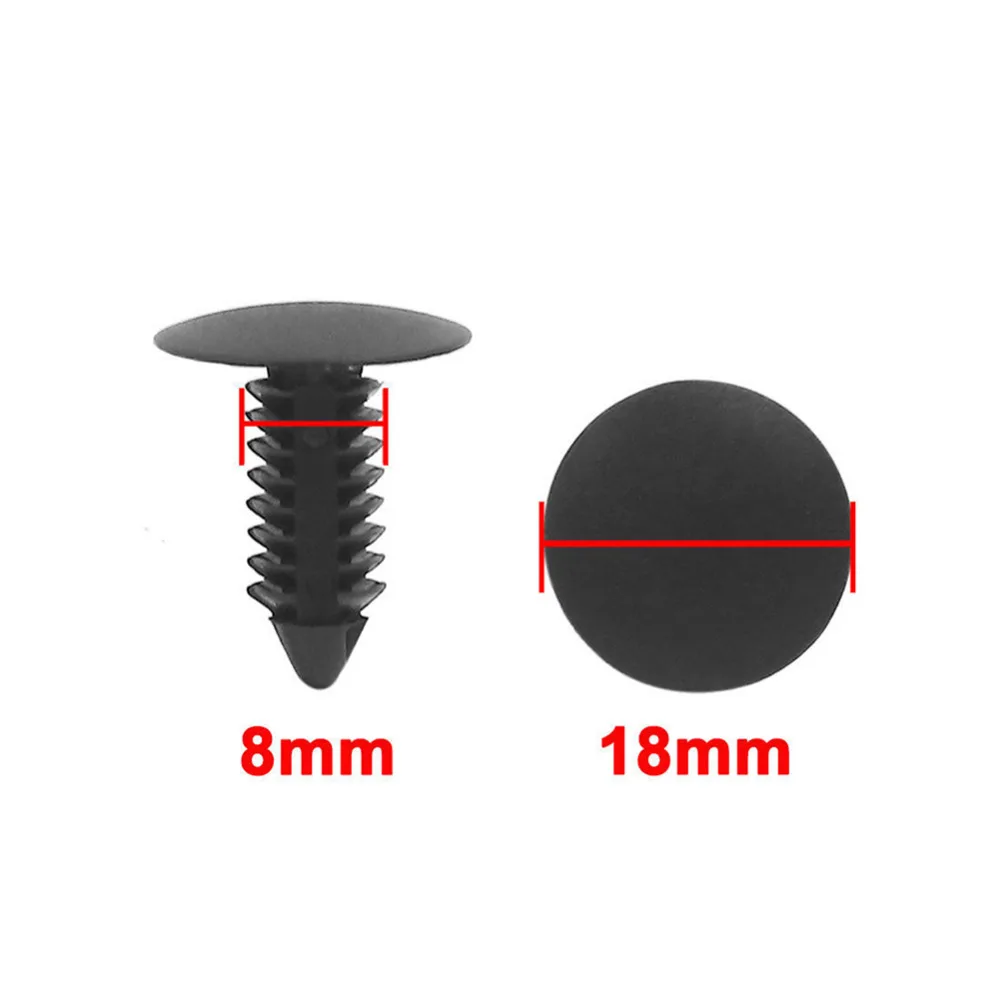 Черный Авто Панель отделкой зажимы заклепки 10/50/100 шт 8 мм автомобиля Пластик заклепки бампера крыло фиксатор крепления пуш-ап зажимы булавки