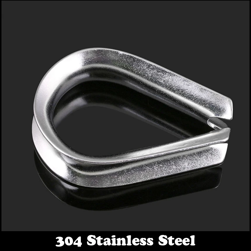 

M1.5 M2 M3 M4 M5 M6 304 Stainless Steel 304SS Heavy Duty Boat Triangle Ring Clamp Capel Cable WireRope Wire Rope Thimble