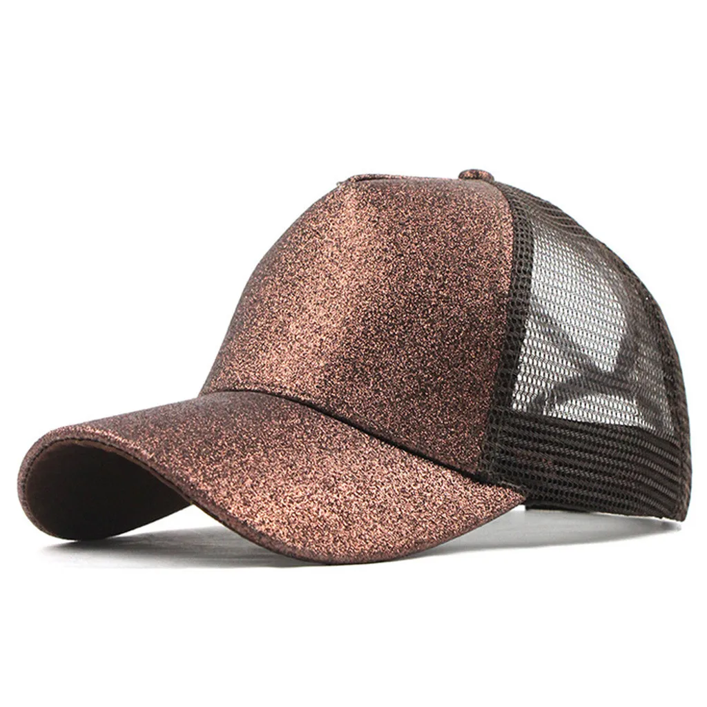 girls cap Ponytail Messy Buns Trucker Plain Baseball Visor Cap Unisex Glitter Hat petten voor mannen cappellini uomo#XP15