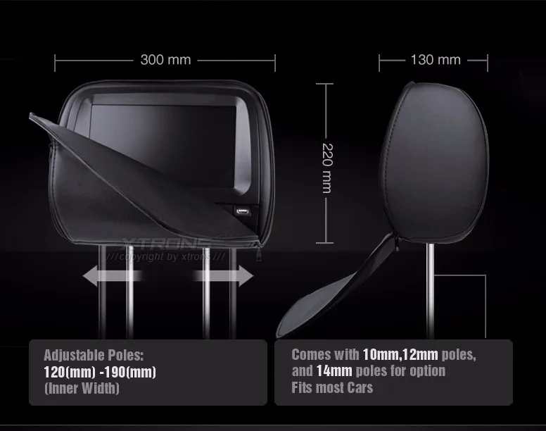 Discount 2x9" Black Headrest Car DVD Headrest Car Monitor with DVD USB SD Function & 2 IR Headphones (Beige & Grey Optional) 6 Discount 2x9" Black Headrest Car DVD Headrest Car Monitor with DVD USB SD Function & 2 IR Headphones (Beige & Grey Optional) 6