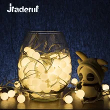 Jiaderui 10 м водонепроницаемый светодиодный шар гирлянды теплый белый шар радужные огни для рождества, свадьбы, вечеринки, дома, наружного декора освещения