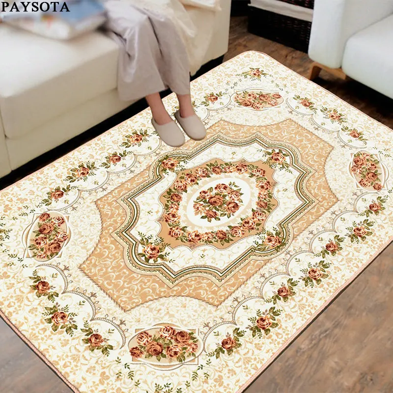 Paysota European Living Room Carpet Non Slip Bedroom Coral Velvet Sofa Mat Machine Washable Rug Paysota European Living Room Carpet Non Slip Bedroom Coral Velvet Sofa Mat Machine Washable Rug