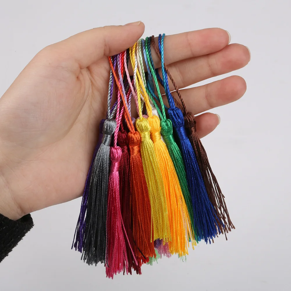 32pcs/lot 13cm Long Tassel Charms Polyester Silk Tassel For Keychain