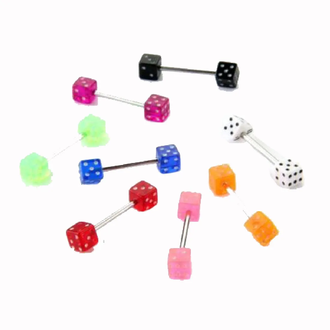 Buy 30Pcs Stainless Steel Dice Shaped Tongue Nipple